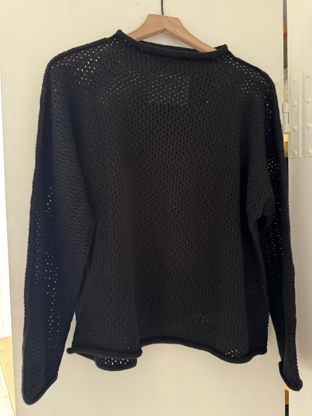 Frank & Eileen Monterey Pointelle Rolled Funnel Neck Sweater